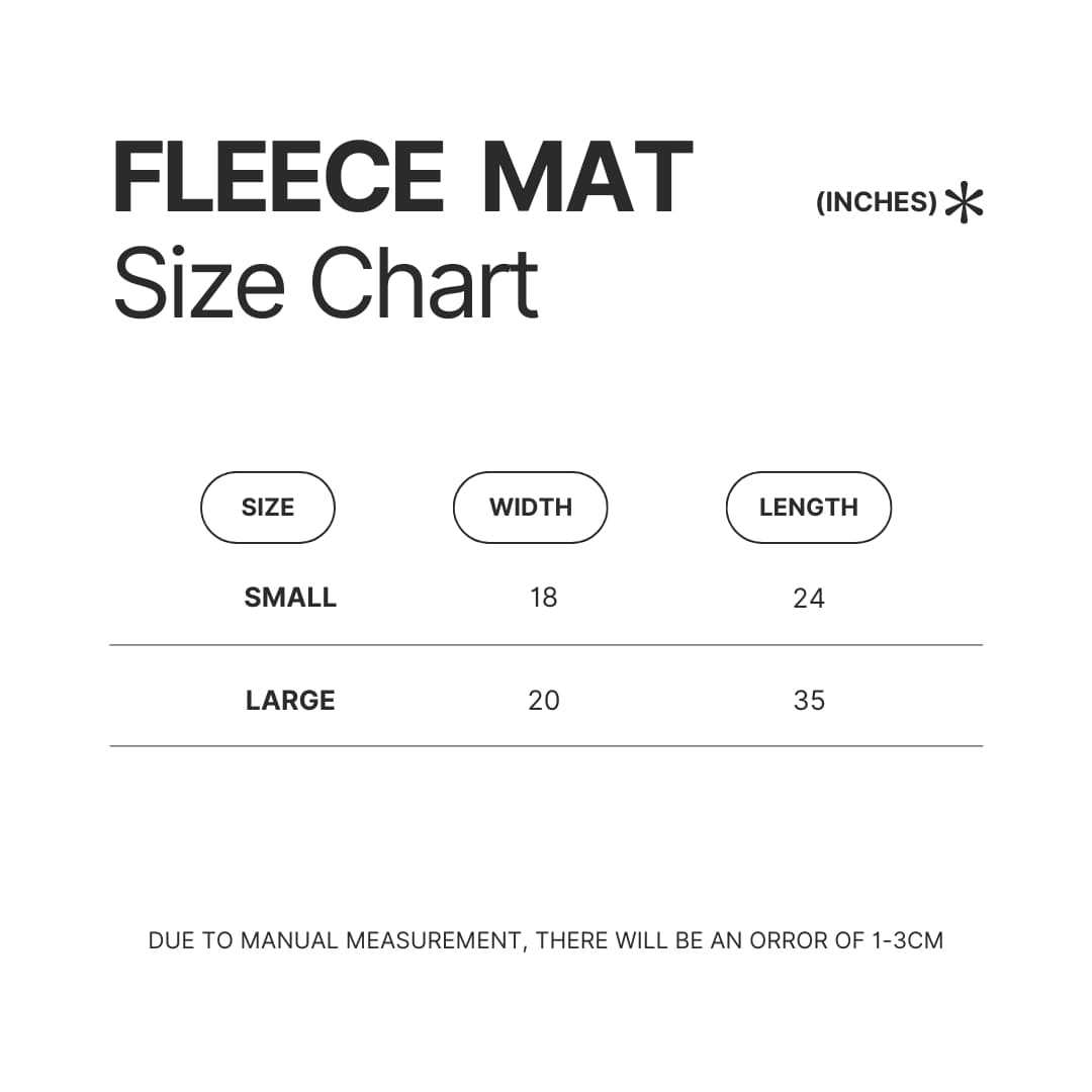 Fleece Mat Size Chart - YuYu Hakusho Shop