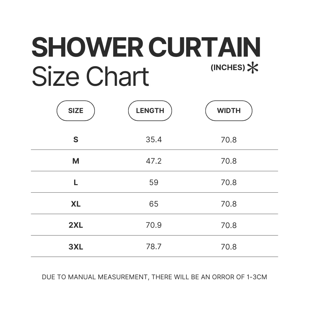 Shower Curtain Size Chart - YuYu Hakusho Shop