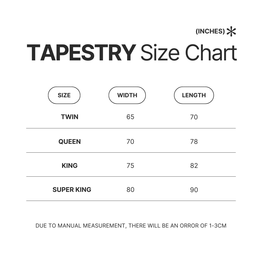 Tapestry Size Chart - YuYu Hakusho Shop