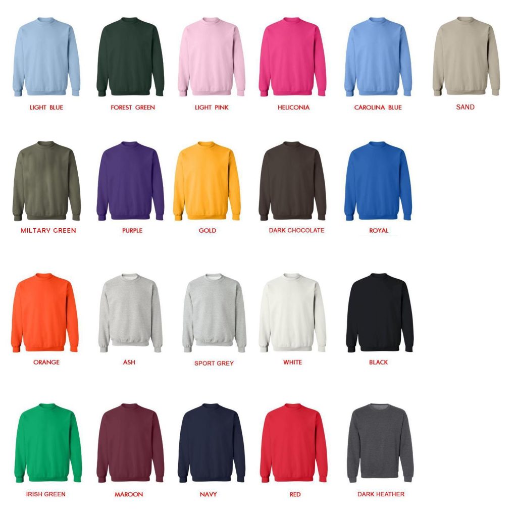 sweatshirt color chart - YuYu Hakusho Shop
