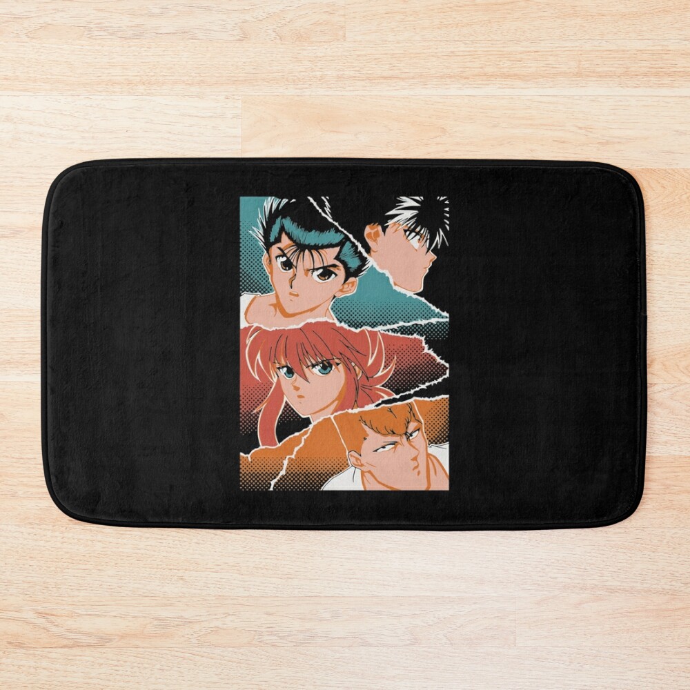 Face Of Main Characters Yu Yu Hakusho Vintage Design Bath Mat - YuYu Hakusho Shop