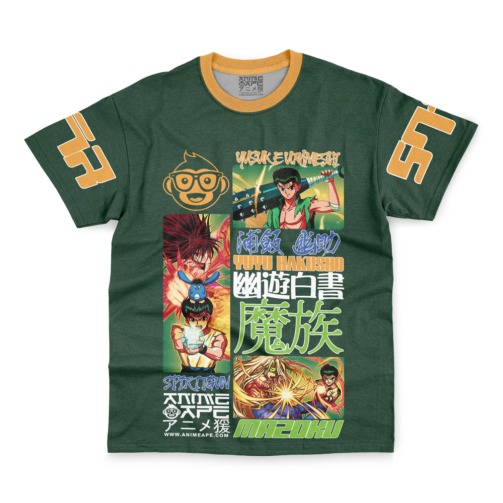 yusuke Streetwear T Shirt Front wrinkly - YuYu Hakusho Shop